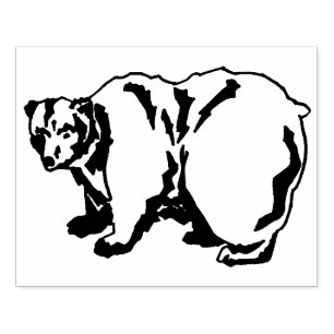 Ursus arctos grizzly bear rubber stamp