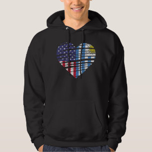 Uruguay American Grown Heart USA Patriot Heritage Hoodie