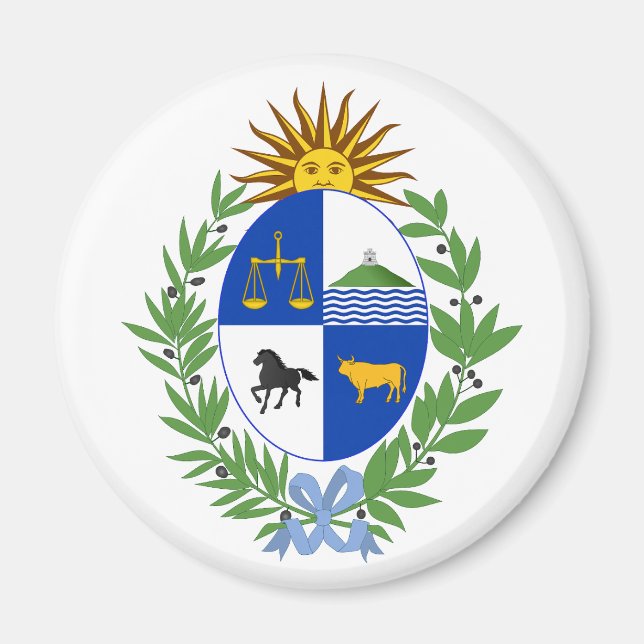 Uruguay country coat arms symbol emblem flag magnet (Front)