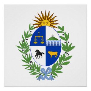 Uruguay country coat arms symbol emblem flag poster