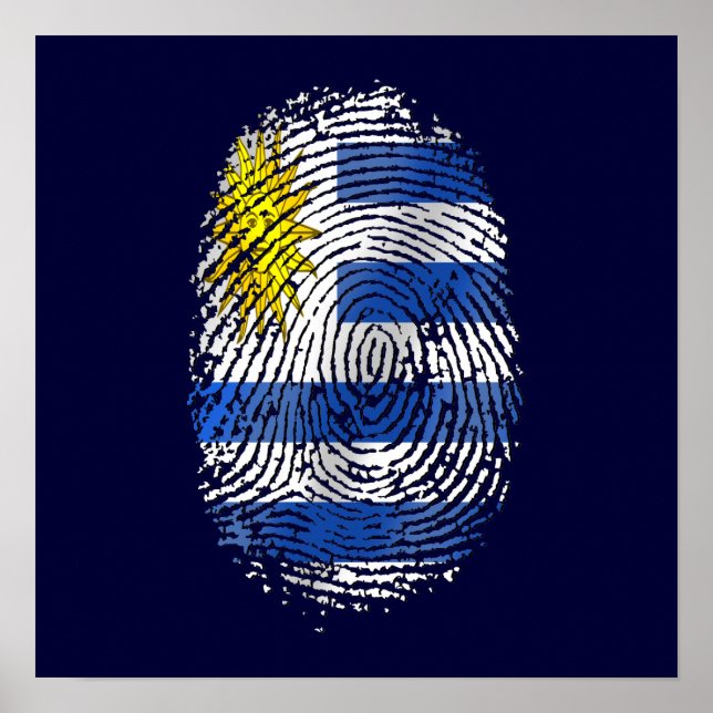 Uruguay DNA fingerprint Uruguayan flag pride Poster (Front)