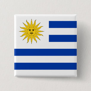 Uruguay Flag 15 Cm Square Badge