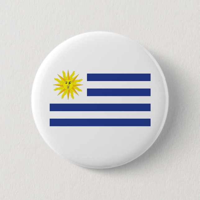 Uruguay Flag 6 Cm Round Badge (Front)
