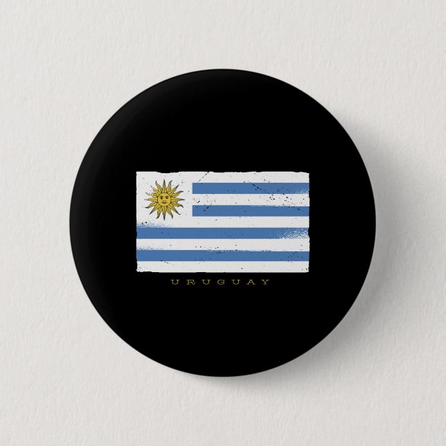 Uruguay Flag 6 Cm Round Badge (Front)