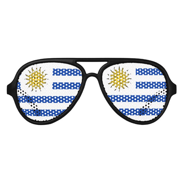 Uruguay flag Banda Oriental Aviator Sunglasses (Front)
