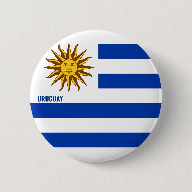 Uruguay Flag Charming Patriotic Button (Front)