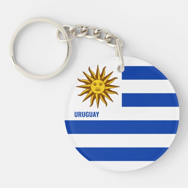 Uruguay Flag Charming Patriotic Key Ring (Front)