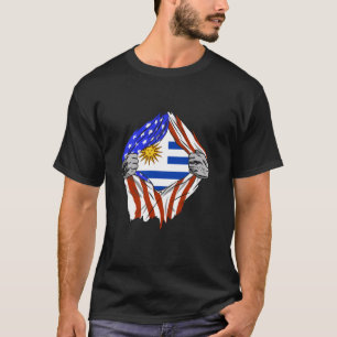 Uruguay Flag Chest USA Uruguayan Pride Uruguayan R T-Shirt