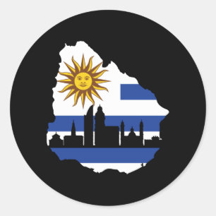 Uruguay Flag Classic Round Sticker