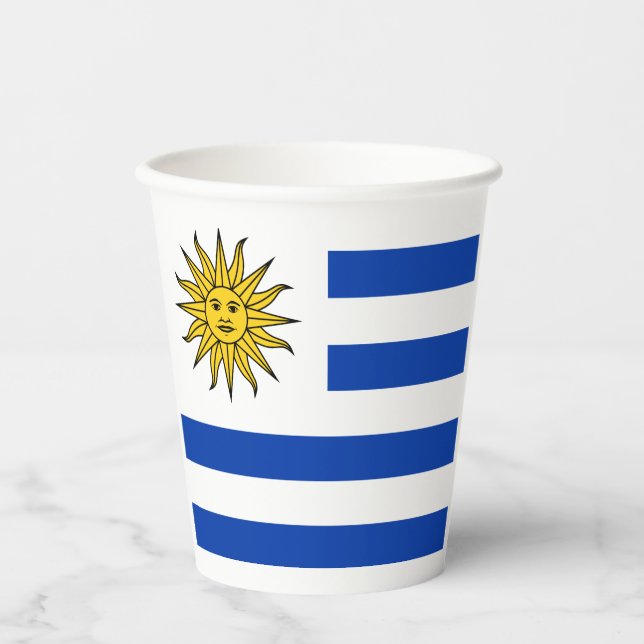 Uruguay flag-coat arms paper cups (Front)