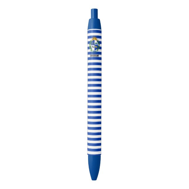 Uruguay Flag Cute Patriotic Black Ink Pen (Front Vertical)