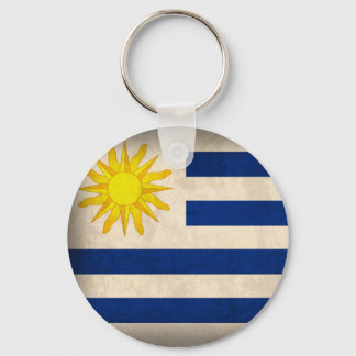 Uruguay Flag Distressed Keychain