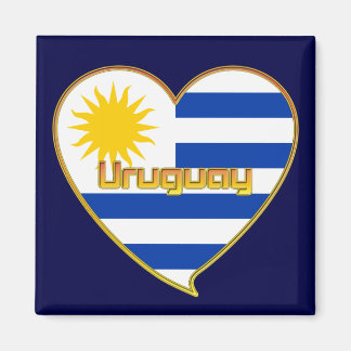 URUGUAY flag elegant heart and Sun of May Magnet