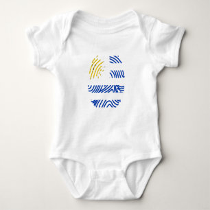 Uruguay Flag Fingerprint Baby Bodysuit
