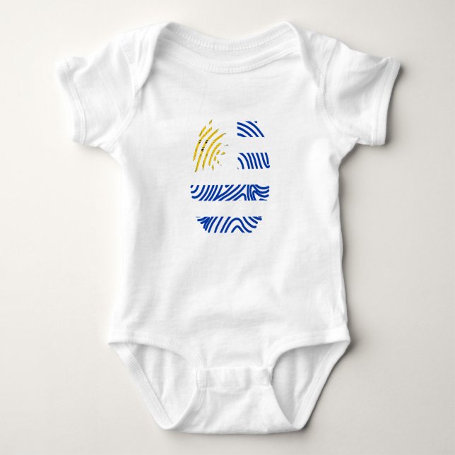 Uruguay Flag Fingerprint Baby Bodysuit (Front)