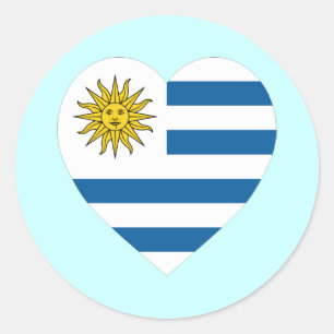 Uruguay Flag Heart Classic Round Sticker
