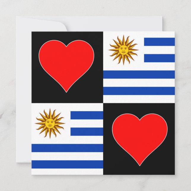 Uruguay Flag Heart Cute Patriotic Uruguayan Card (Front)