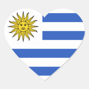 Uruguay Flag Heart Sticker
