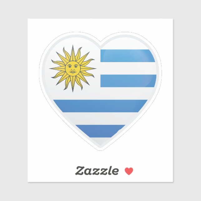 Uruguay Flag Love Icon Sticker (Sheet)