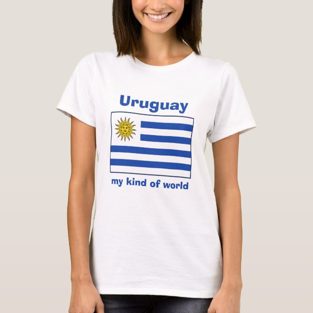 Uruguay Flag + Map + Text T-Shirt (Front)