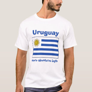 Uruguay Flag + Map + Text T-Shirt