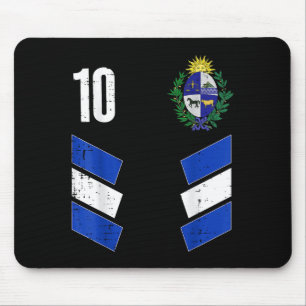 Uruguay Flag Number 10 Soccer Fan Men Women Kids B Mouse Pad