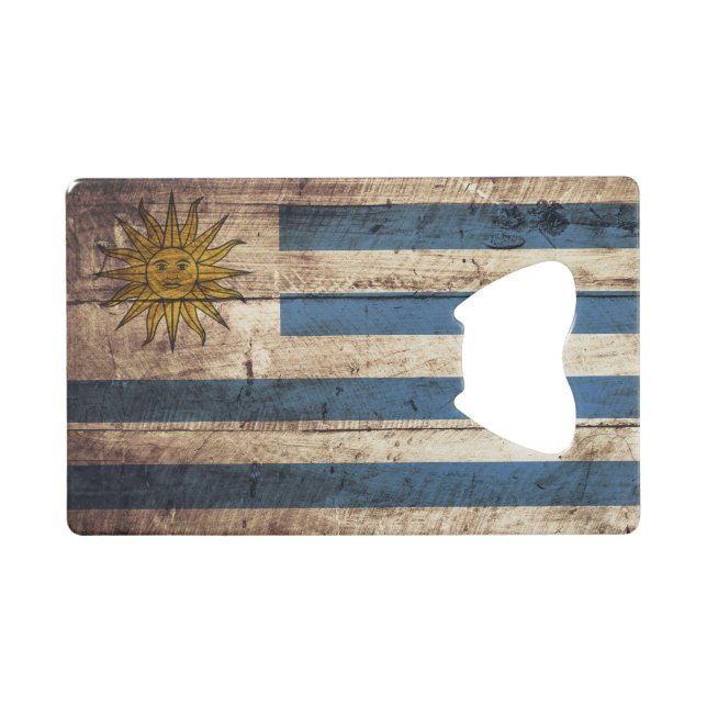 Uruguay Flag on Old Wood Grain (Front (Horizontal))