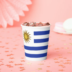 Uruguay flag paper cups