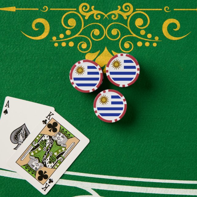 Uruguay flag poker chips (Poker Table (Stack))