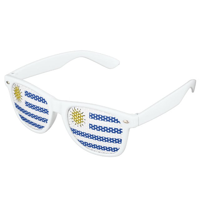 Uruguay Flag Retro Sunglasses (Angled)