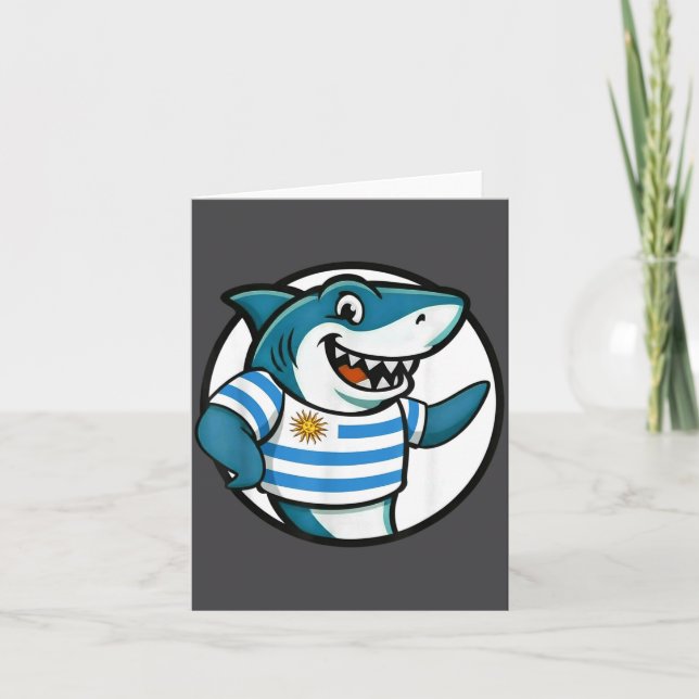 Uruguay Flag Shark Funny Uruguayan  Card (Front)