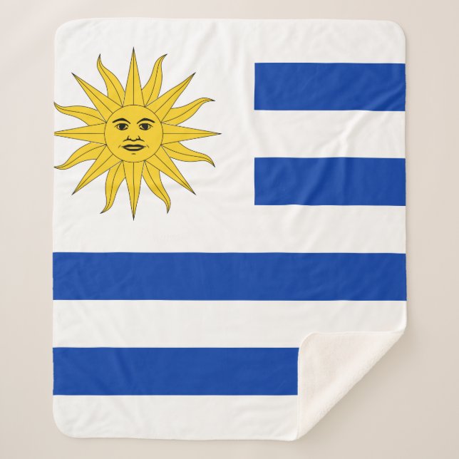 Uruguay Flag Sherpa Blanket (Front)