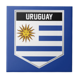 Uruguay Flag Shield Ceramic Tile