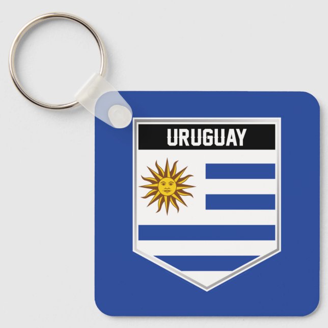 Uruguay Flag Shield Key Ring (Front)
