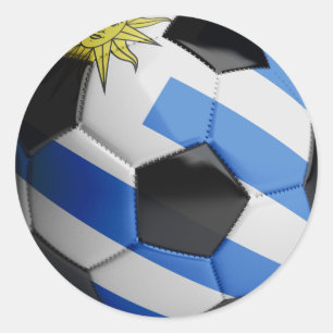 Uruguay flag Soccer Ball Classic Round Sticker