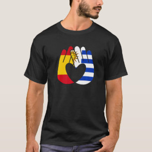 Uruguay Flag Spain Flag Friendship Brotherhood Han T-Shirt