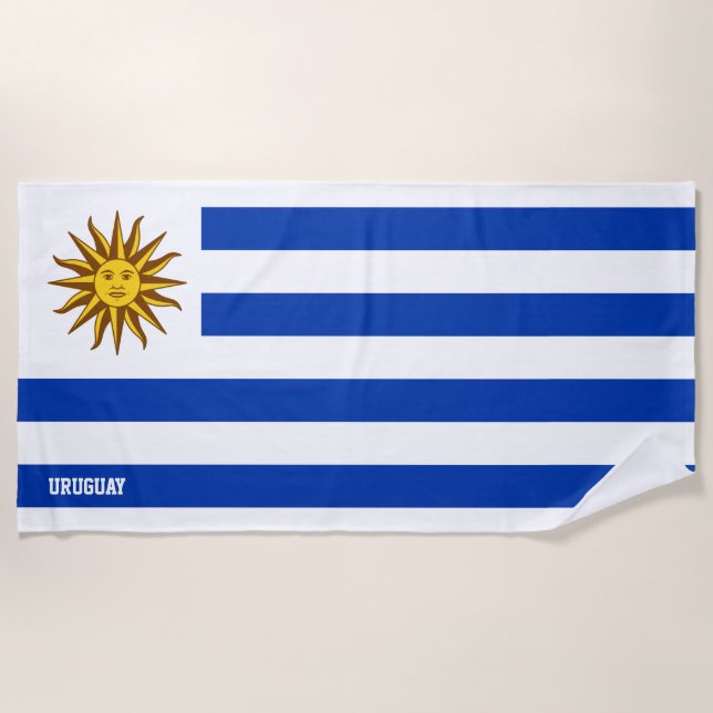 Uruguay Flag Splendid Patriotic Beach Towel (Front)