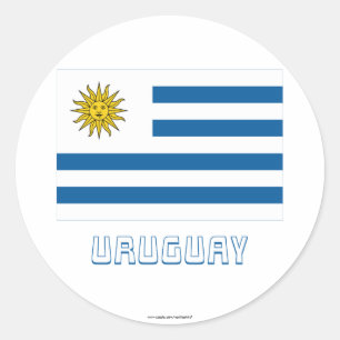 Uruguay Flag with Name Classic Round Sticker