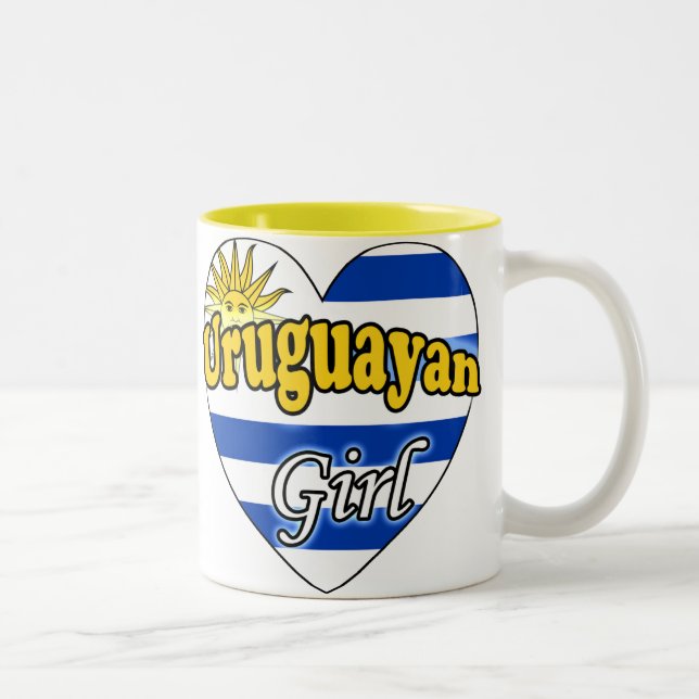 Uruguay Girl Two-Tone Coffee Mug (Right)