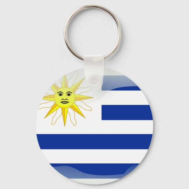 Uruguay glossy flag key ring (Front)