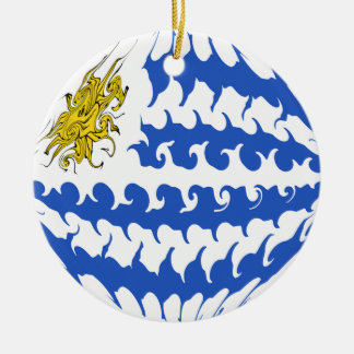 Uruguay Gnarly Flag Ceramic Ornament