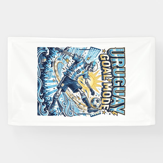 Uruguay Goal Mode Skeleton Striker Nations Dynamic Banner (Horizontal)