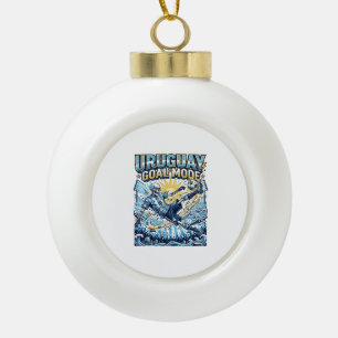 Uruguay Goal Mode Skeleton Striker Nations Dynamic Ceramic Ball Christmas Ornament