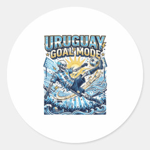 Uruguay Goal Mode Skeleton Striker Nations Dynamic Classic Round Sticker