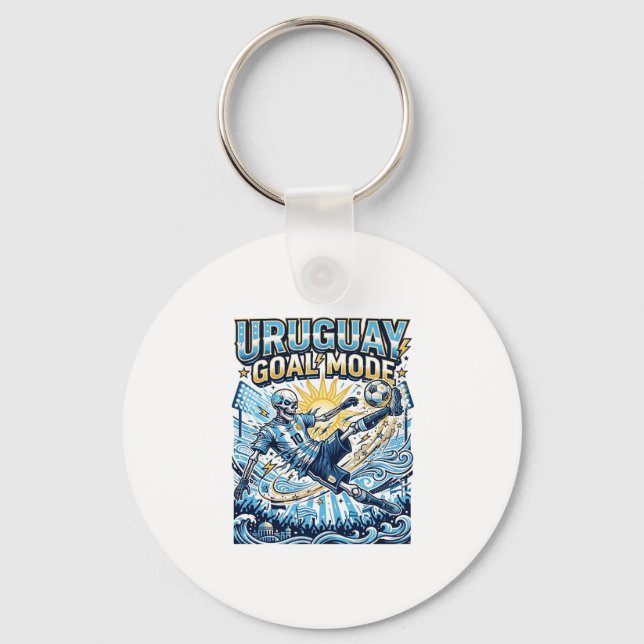 Uruguay Goal Mode Skeleton Striker Nations Dynamic Key Ring (Front)