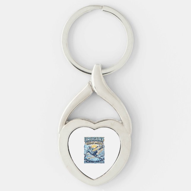 Uruguay Goal Mode Skeleton Striker Nations Dynamic Key Ring (Front)