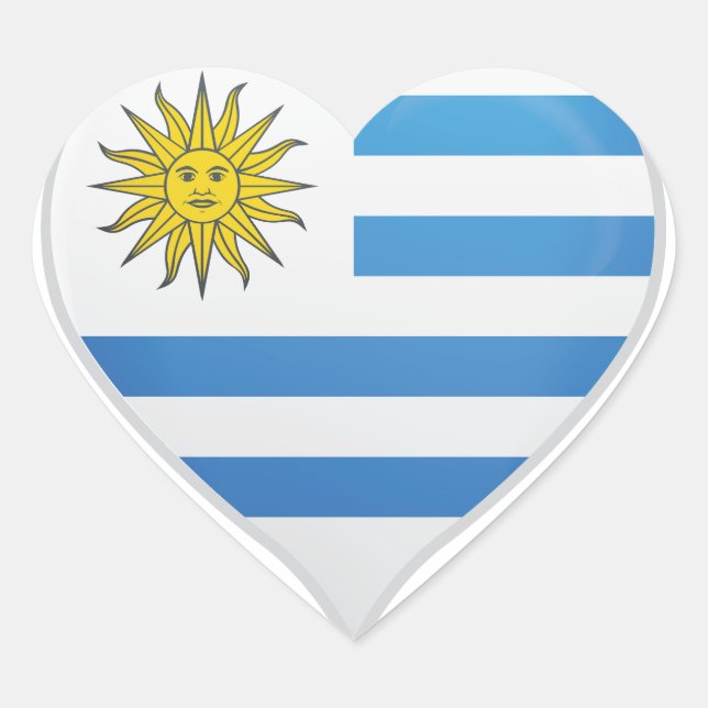 Uruguay love flag pride heart sticker (Front)