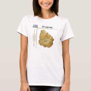 Uruguay Map + Flag + Title T-Shirt