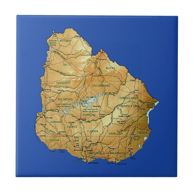 Uruguay Map Tile (Front)