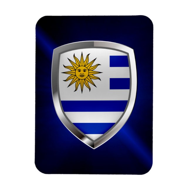 Uruguay Metallic Emblem Magnet (Vertical)